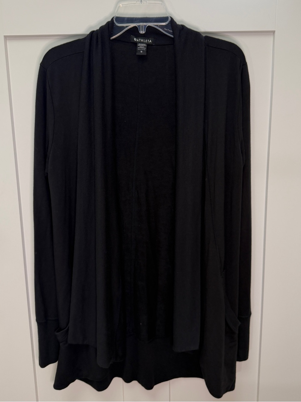 Athleta Pranayama Wrap - Black - Open Front Draped Cardigan